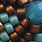 Geometric Beaded Bead- Blue And Brown