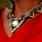 Heroine Necklace Materials Kit-Red Magma And Silver